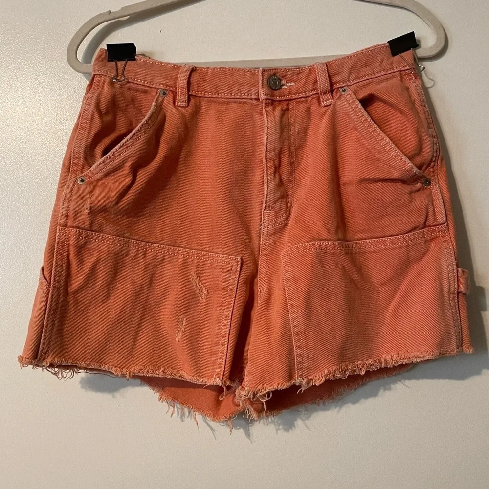 BDG Urban Outfitters Orange High Rise Relaxed Leg Workwear Inspired Shorts 29